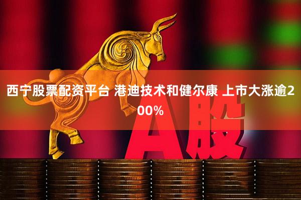 西宁股票配资平台 港迪技术和健尔康 上市大涨逾200%